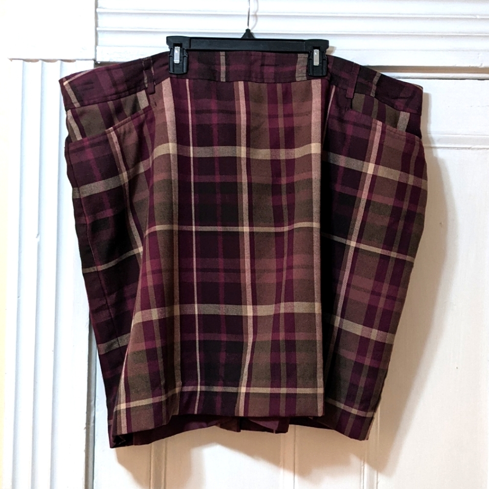 Belt Plaid Skirt